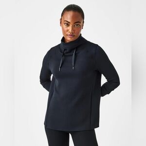 Spanx AirEssentials Got Ya Covered Pullover Sweatshirt Mockneck Black 2X EUC